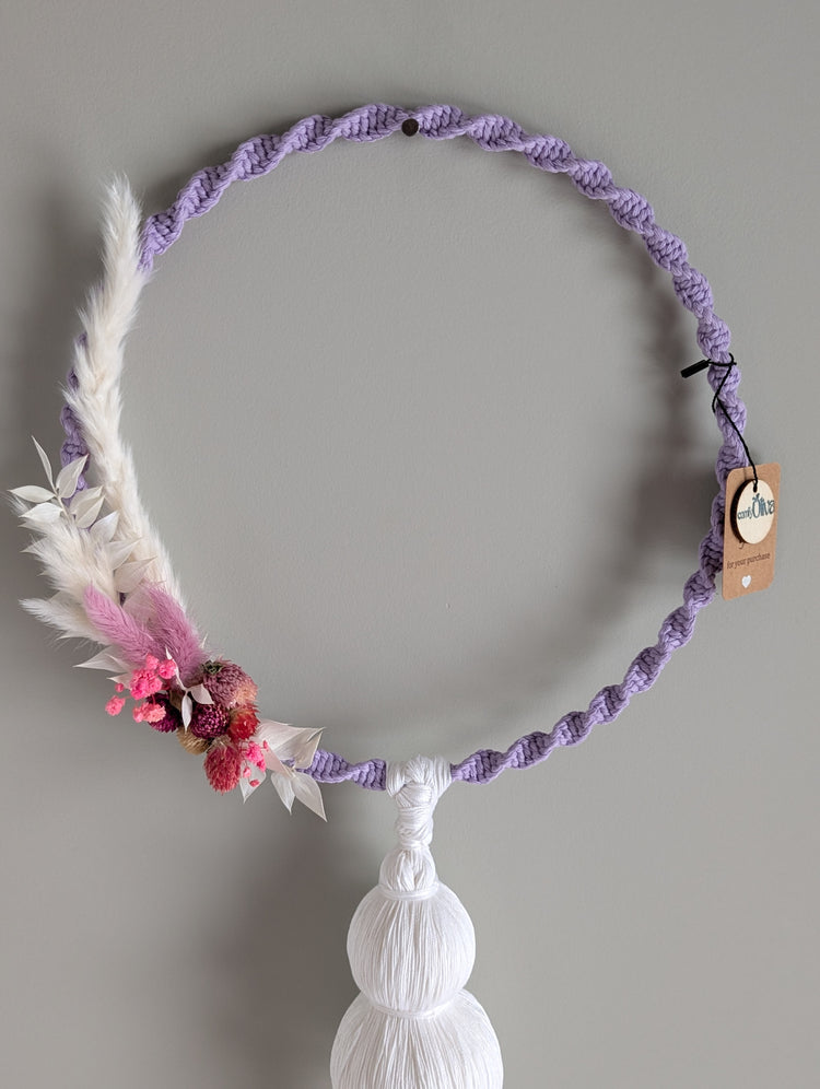 Lavender Dream Floral Macramé Hoop