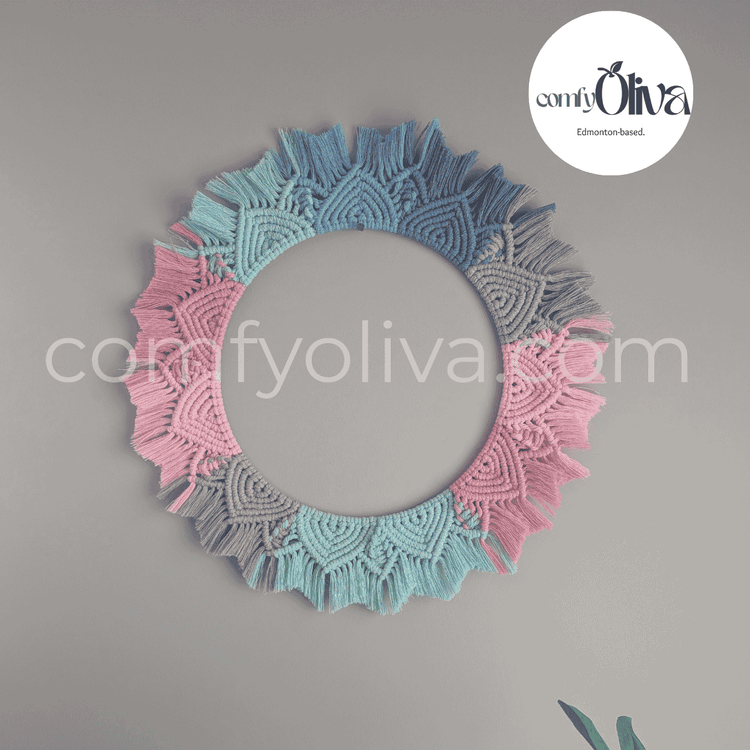 Canadian Macrame Rainbow Petal Wreath – Perfect Gift for Alberta Homes