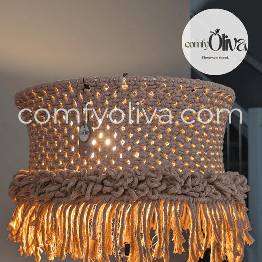 Brown Macrame Lamp Shade Boho Chic for Modern Decor