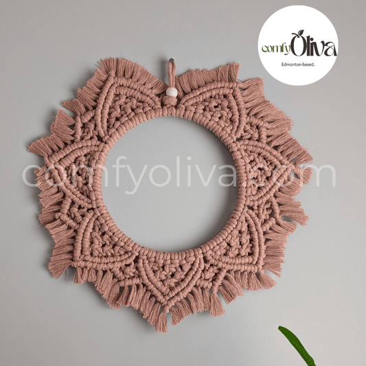 Canadian Macrame Brown  Mandala Wall Hanging – Artisan Accent for Alberta Homes