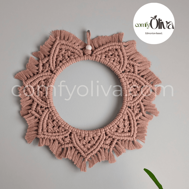 Canadian Macrame Brown  Mandala Wall Hanging – Artisan Accent for Alberta Homes
