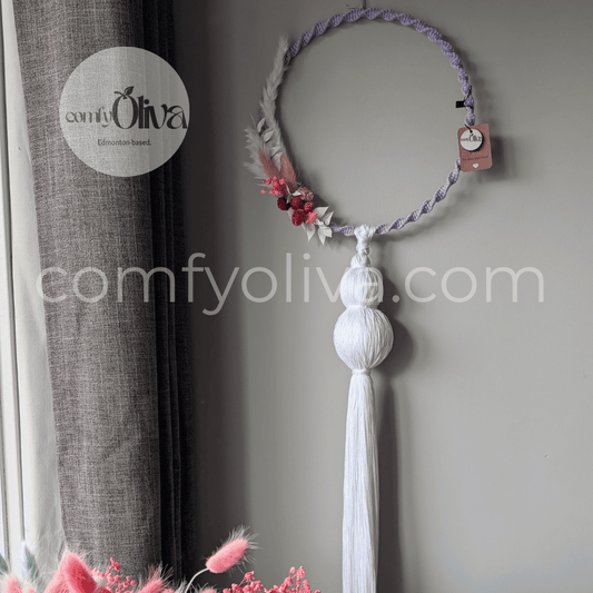 Canadian Macrame Lavender Wreath – Artisan Boho Wall Decor