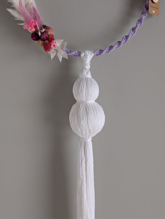 Lavender Dream Floral Macramé Hoop