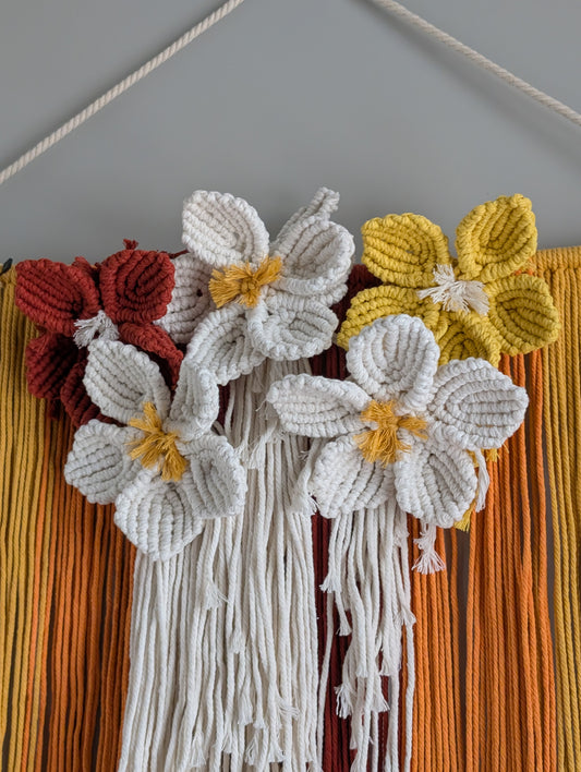 Sunset Blossom Macrame Wall Hanging