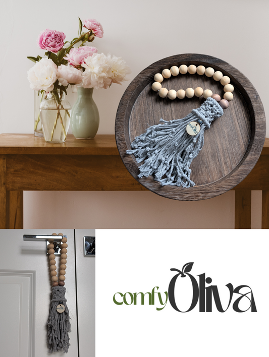 Grey Serenity Macramé Bead Tassel