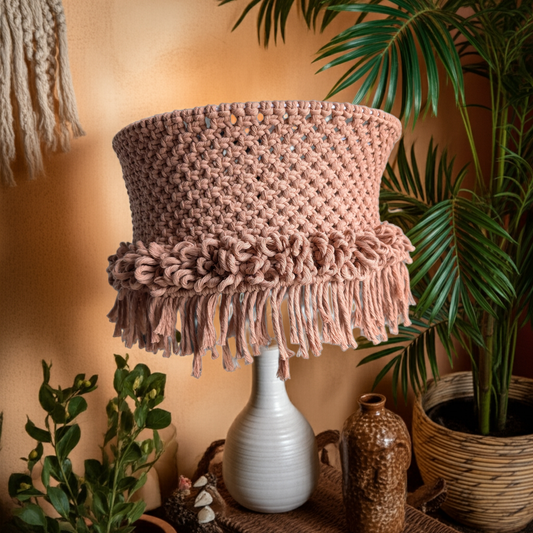 Brown Macrame Boho Lamp Shade
