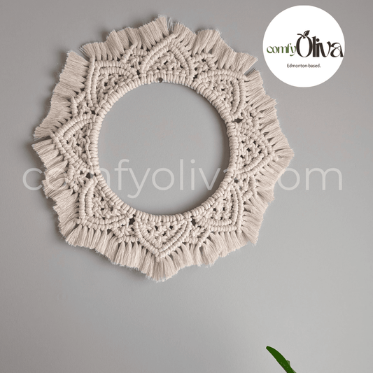Canadian Macrame Natural Mandala Wall Hanging – Artisan Accent for Alberta Homes