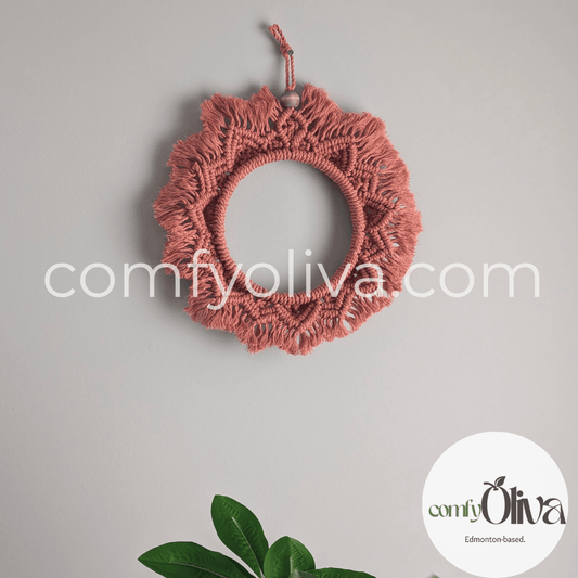 Canadian Macrame Copper Mandala Wall Hanging – Artisan Accent for Alberta Homes
