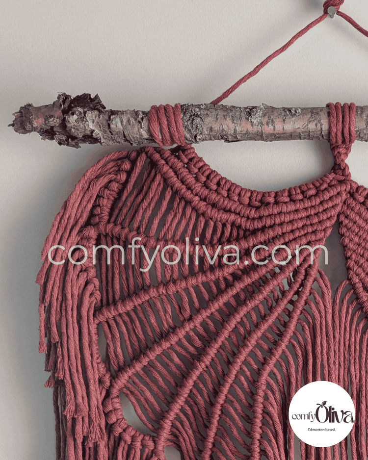 Canadian Wall Art – Terracotta Macramé Angel Wings – Handcrafted Wall Hanging