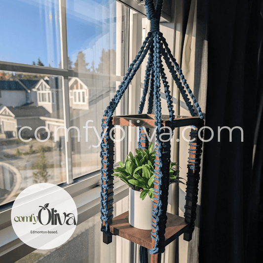 Limited Edition Blue Peacock Macramé Plant Hanger