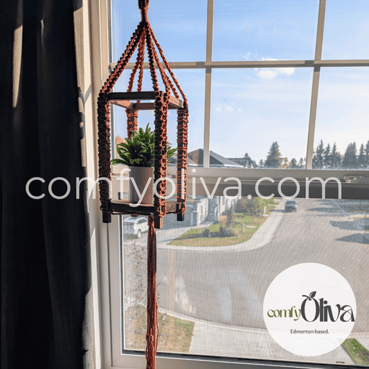 Limited Edition Brassy Orange  Macramé Plant Hanger